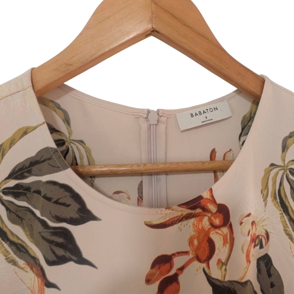 Babaton Floral Tank Top Size Small | Cream Sleeveless Blouse Aritzia - Picture 5 of 10